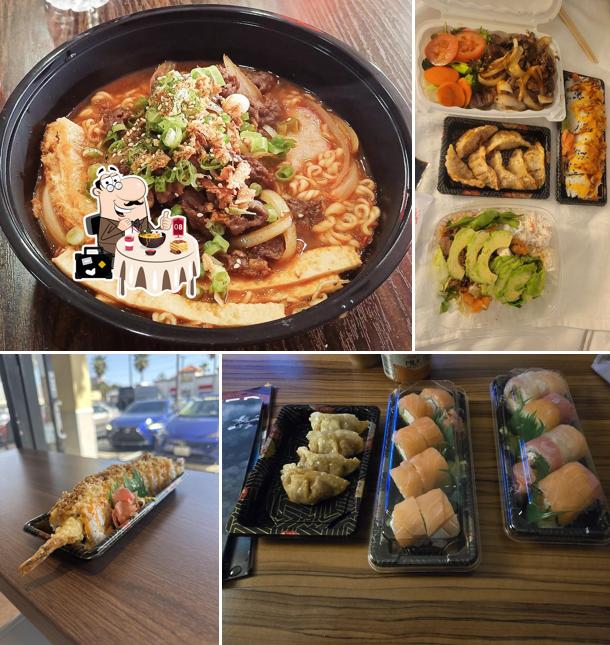 Roll and sushi