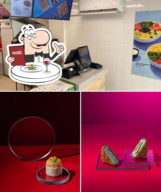 Посмотрите на это фото, где видны еда и внутреннее оформление в СушиВесла