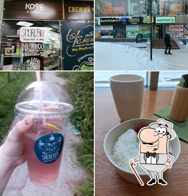 Внешнее оформление и еда в Shurubor Coffeeshop