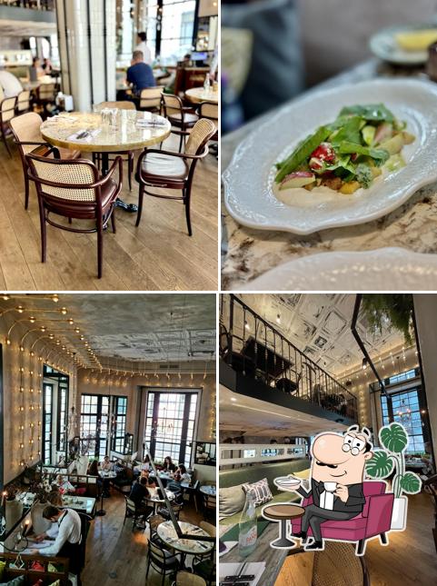 Посмотрите на внутренний интерьер "Грейс Бистро"