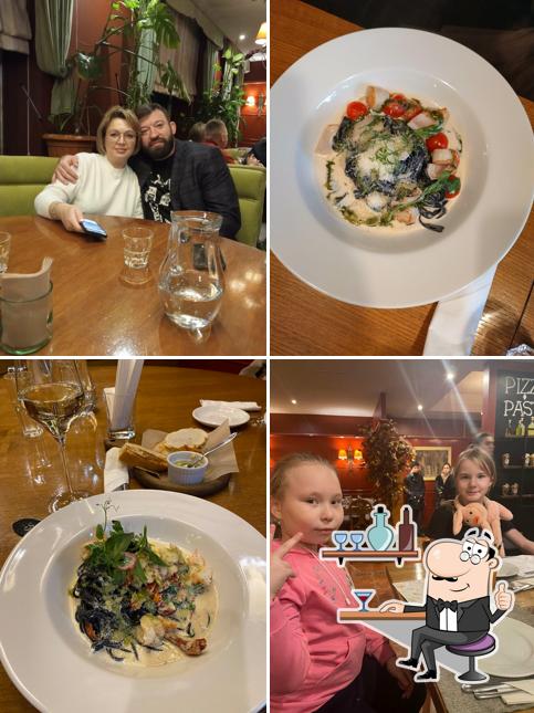 Посмотрите на внутренний интерьер "Пиццы Паста"