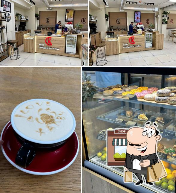 Снимок, на котором видны внешнее оформление и еда в Коллектив кофе