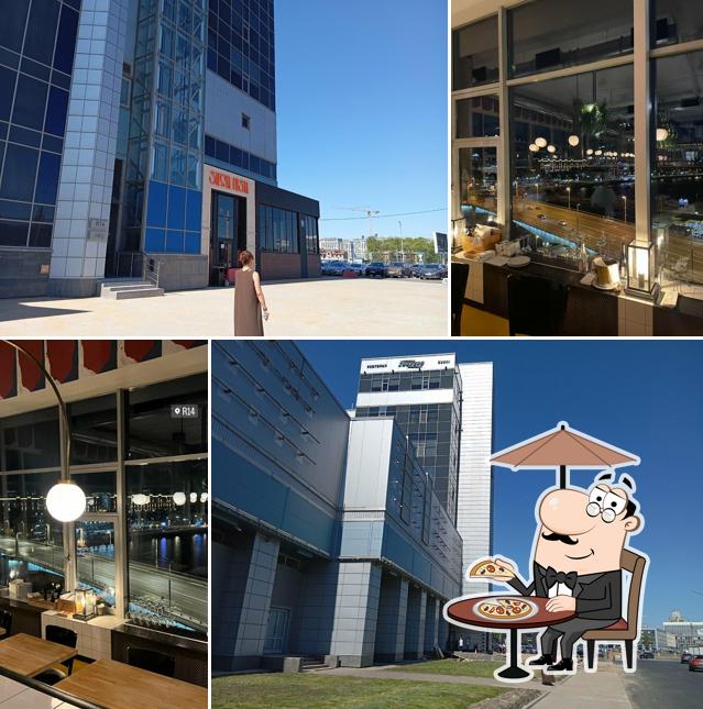 Наслаждайтесь свежим воздухом и видом, открывающемся из "Рыбы"