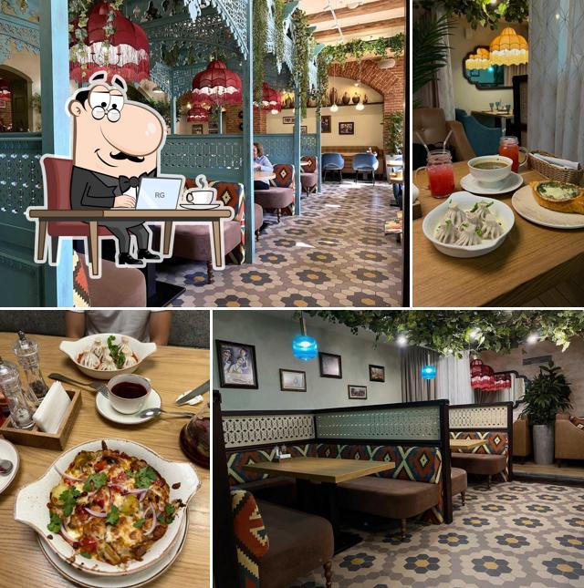 Посмотрите на внутренний интерьер "Люблю Харчо"