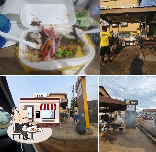 Wofa special grilled salmon, tilapia & banku