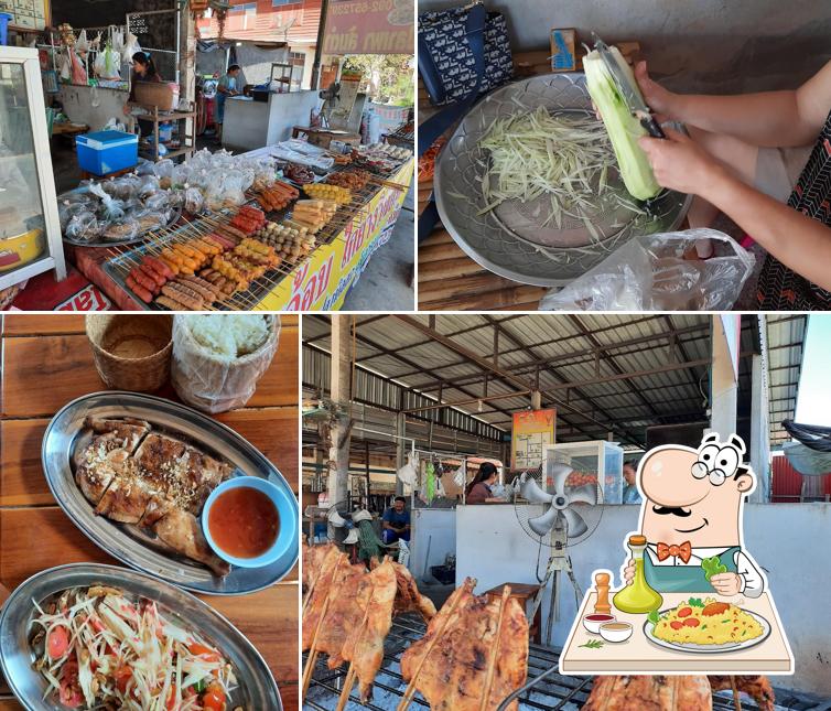 เจ๊อบไก่ย่างส้มตำปลานิลสด