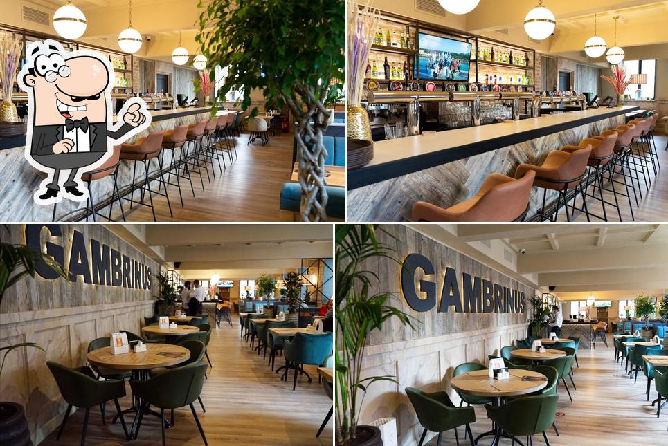 Посмотрите на внутренний интерьер "Гамбринус"