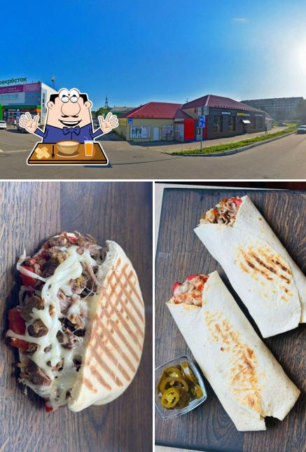 Это снимок, где изображены еда и внешнее оформление в Шаурма Цезарь