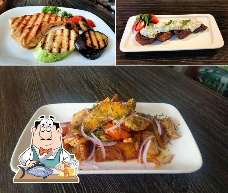 Лосось гриль в "Кафе LOFT"