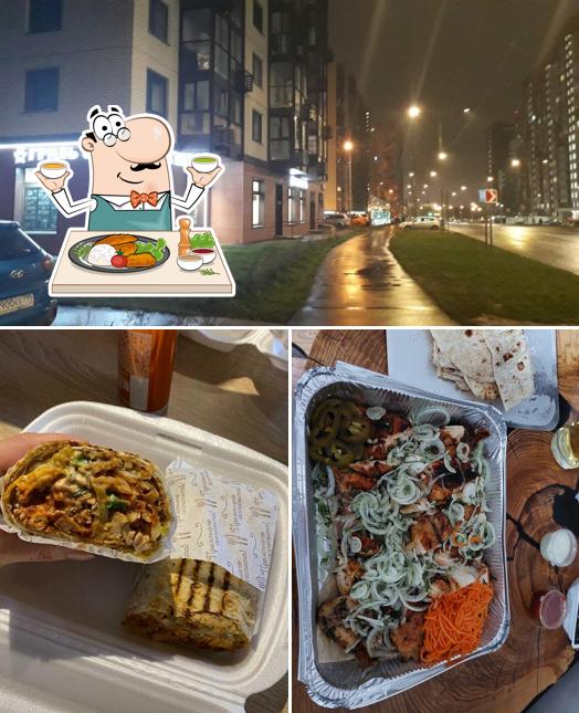 Взгляните на это изображение, где видны еда и внешнее оформление в Гриль & Бир