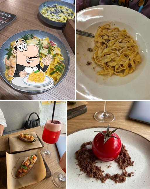 Паста карбонара в "Перчини"