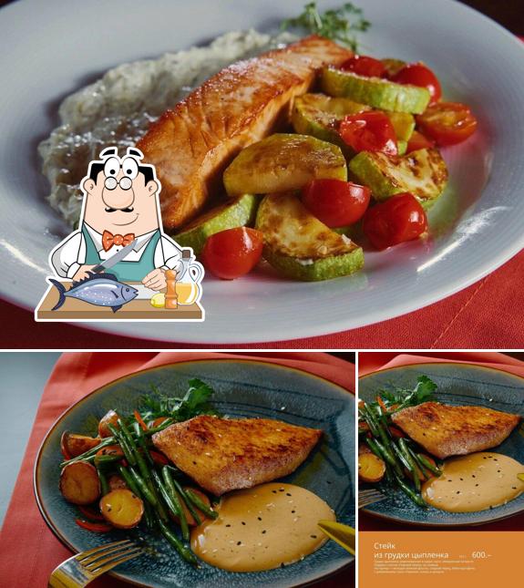 Лосось гриль в "Кафе Терраса"