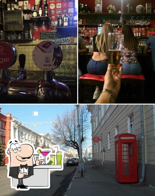 Барная стойка и внешнее оформление в Kingsman Pub