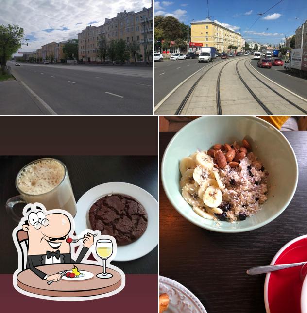 Это фотография, где изображены еда и внешнее оформление в Кофебук