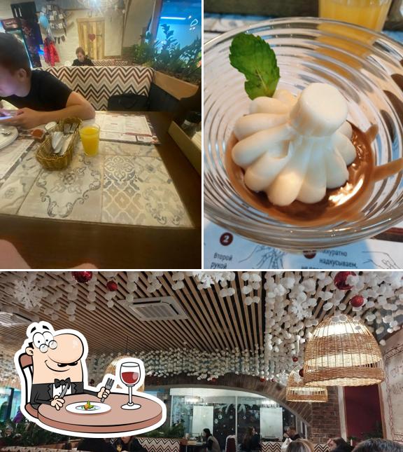 Изображение, на котором видны еда и внутреннее оформление в Старик Хинкалыч