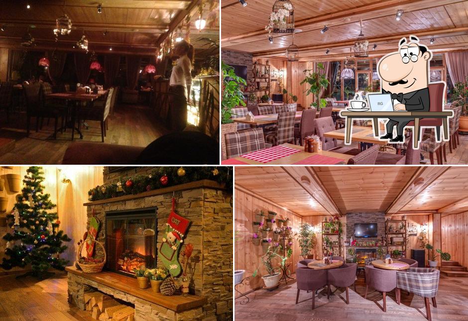 Посмотрите на внутренний интерьер "Кафе Дача"