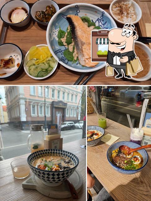 Фотография, на которой видны внешнее оформление и напитки в J'Pan