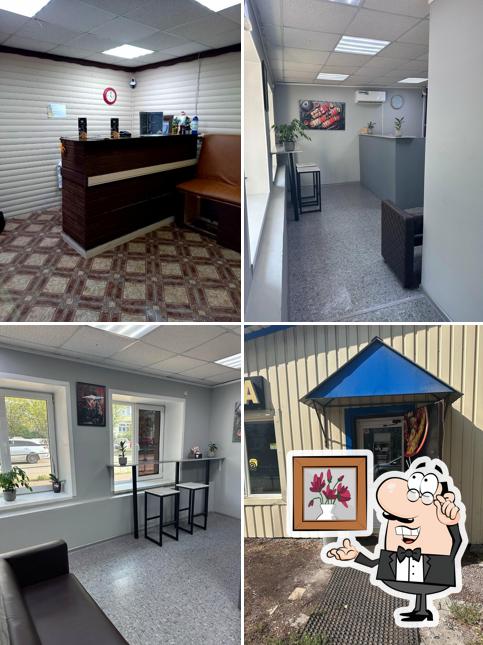 Взгляните на эту фотографию, где видны внутреннее оформление и внешнее оформление в Пицца и Суши