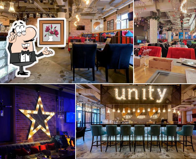 Посмотрите на внутренний интерьер "Ресторана Unity_Petrogradka"