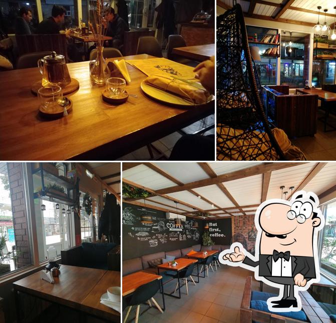 Посмотрите на внутренний интерьер "Кофейни "BAKER STREET""