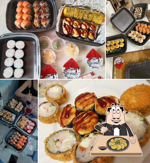 Рис и лосось