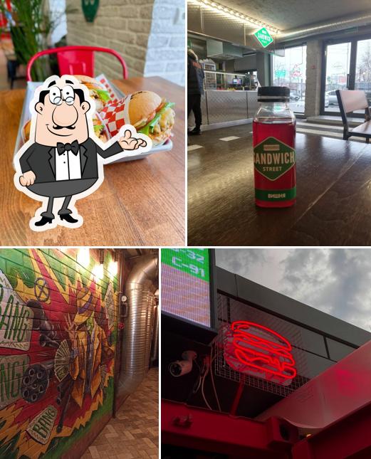 Посмотрите на внутренний интерьер "Сэндвича Стрит"