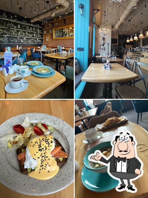 Посмотрите на внутренний интерьер "Кофе Кейк"