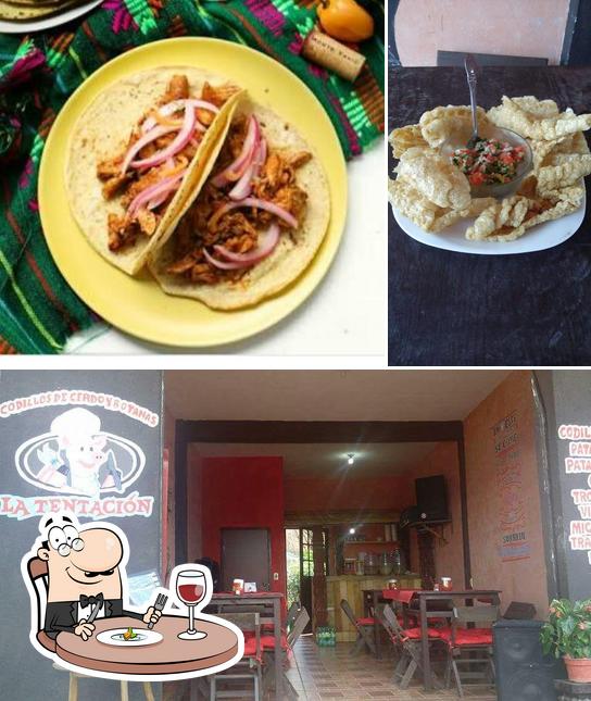 Codillos de cerdo y botanas La Tentacion
