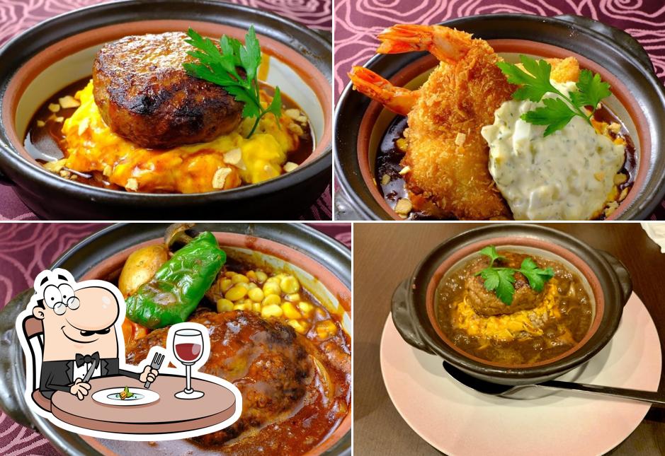 Kobe Beef Steak & Hamburg steak in gravy Restaurant Kobe-Kippo Sannomiya