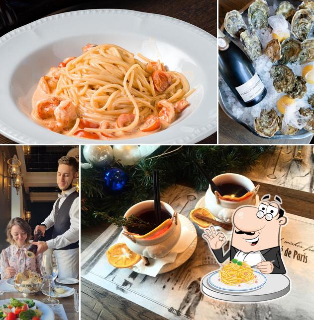 Паста карбонара в "Cafe de Paris"