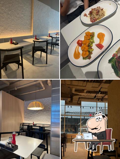 Посмотрите на внутренний интерьер "Карбонария бистро"