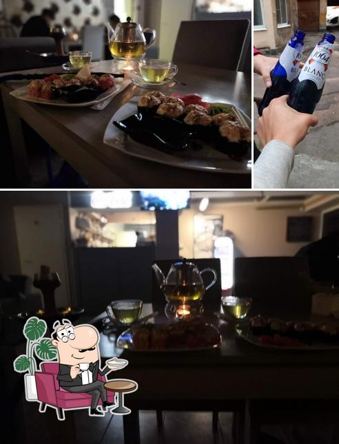 Помимо прочего, в Рис и Рыба есть внутреннее оформление и пиво