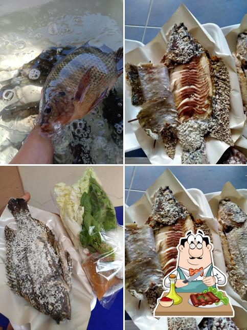 ปลานิลสด เมี่ยงปลาเผาอบโอ่ง