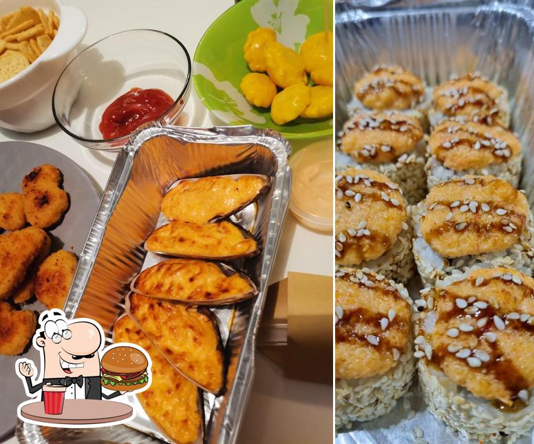 Закажите гамбургеры в "Лосось"