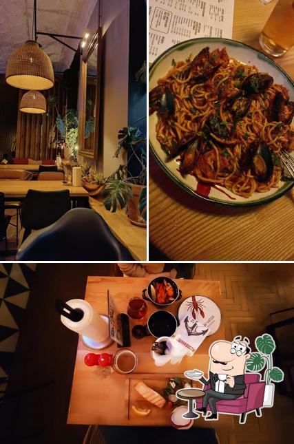 Посмотрите на внутренний интерьер "раковарни Клешни и Хвосты"