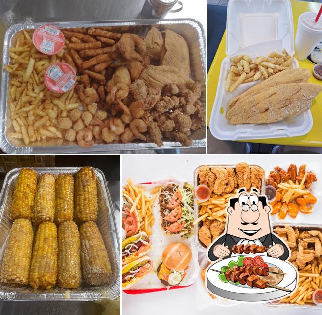 Snapper one fish, shrimp & chicken