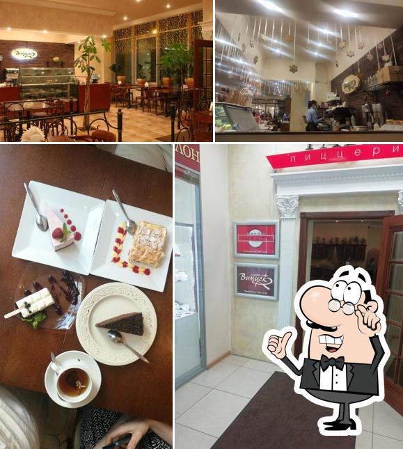 Посмотрите на внутренний интерьер "Сладкого кафе "Винцек""