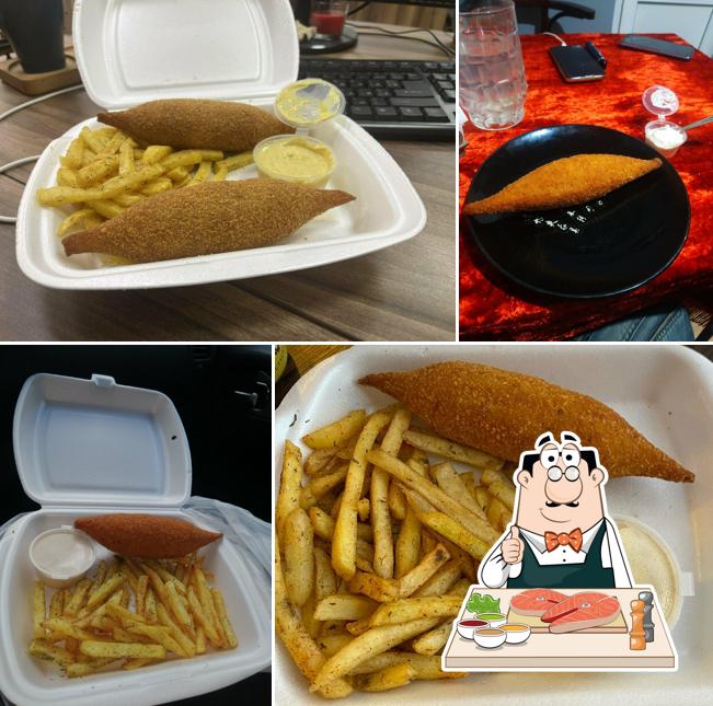 Рыба и картофель фри в "Котлета по-киевски"