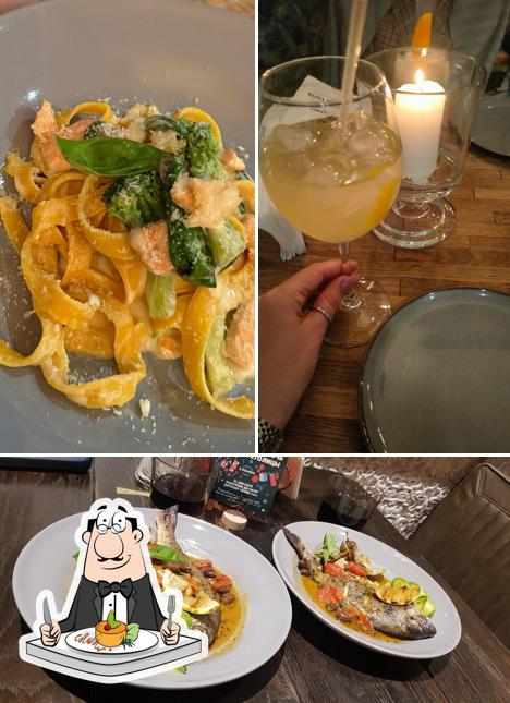 Фото, на котором видны еда и внутреннее оформление в Il pizzaiolo