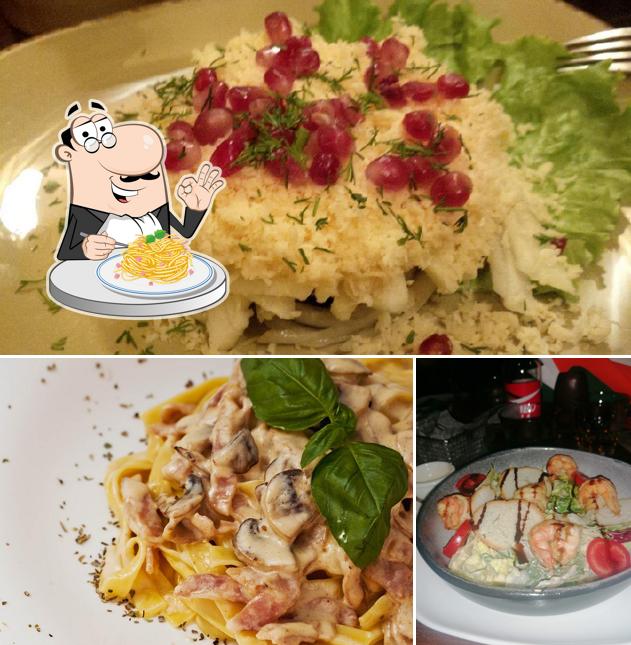 Паста карбонара в "Дублине"