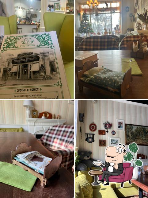 Посмотрите на внутренний интерьер "Кафе "Будильник""