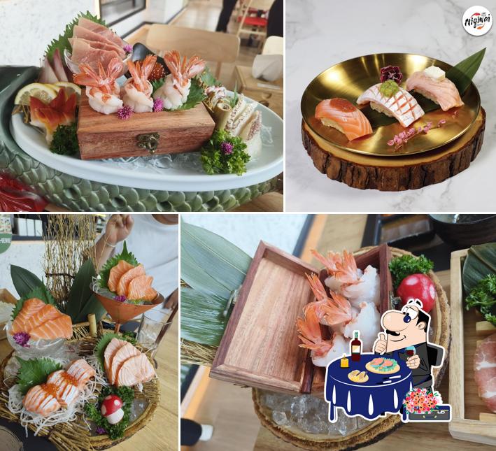 นิกิวาอิ Nigiwai Sushi x Kin Matcha สาขาบ้านค่าย ระยอง 魚の賑わい