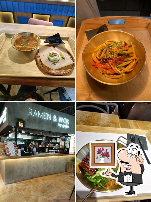 Посмотрите на внутренний интерьер "Ramen & Wok by Gaijin"