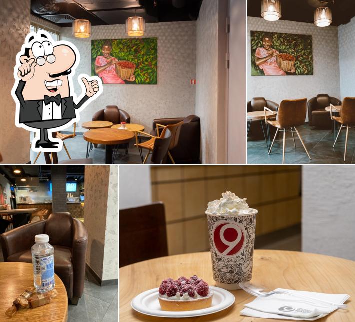 Посмотрите на внутренний интерьер "9 Bar Coffee"