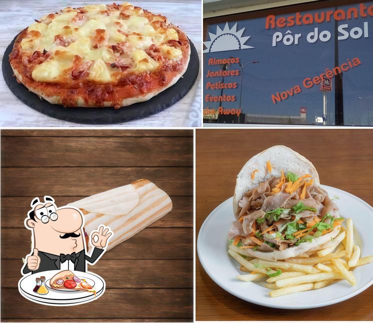 Por do sol kebab e pizza