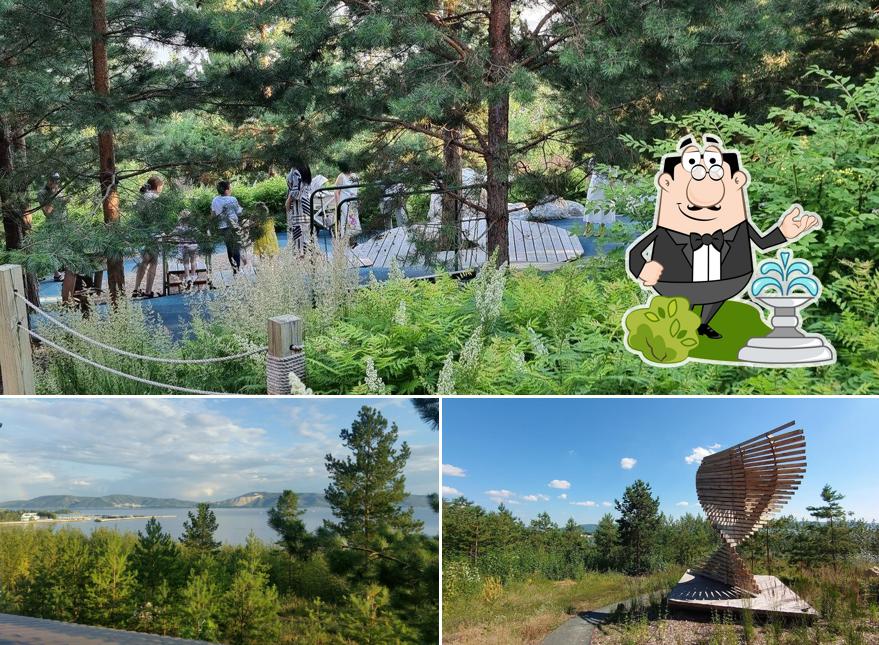 Наслаждайтесь свежим воздухом и пейзажем, открывающемся из "Удачного места"