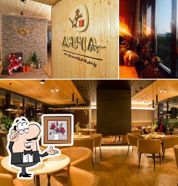 Посмотрите на внутренний интерьер "Кафе Дача"