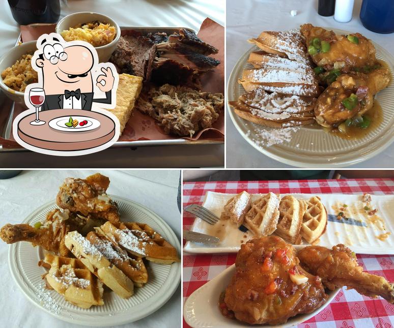 Paul Smythes twisted fried chicken and waffles