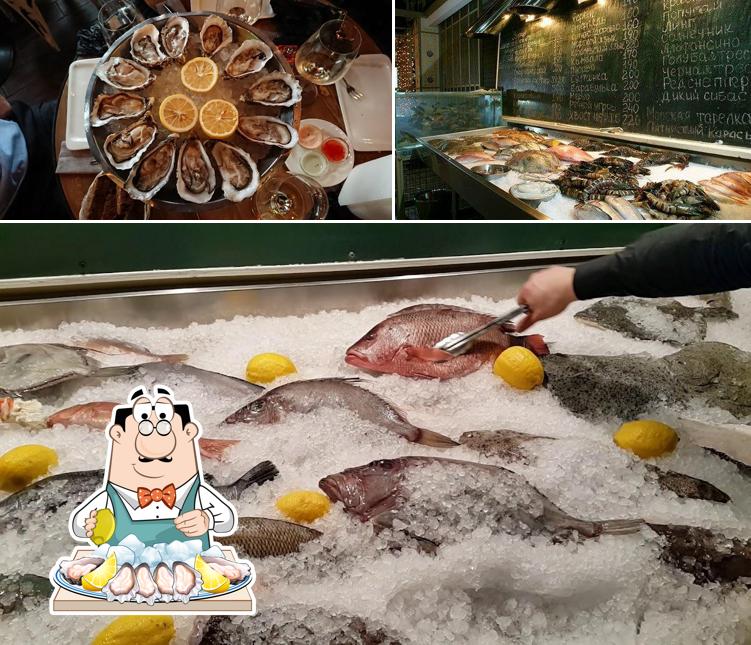 Устрицы в "Рыбном базаре"