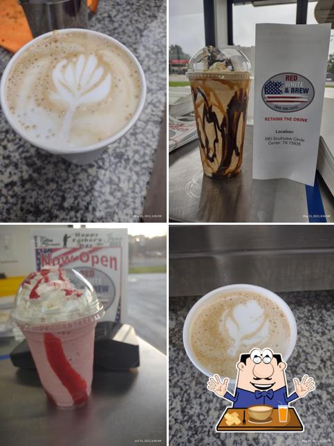 Red white and brew drive thru coffee